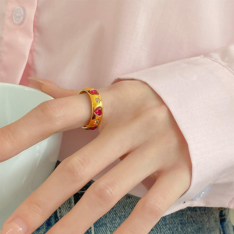 Star Zircon Advanced Affordable Luxury Fashion Niche Titanium Steel Ring