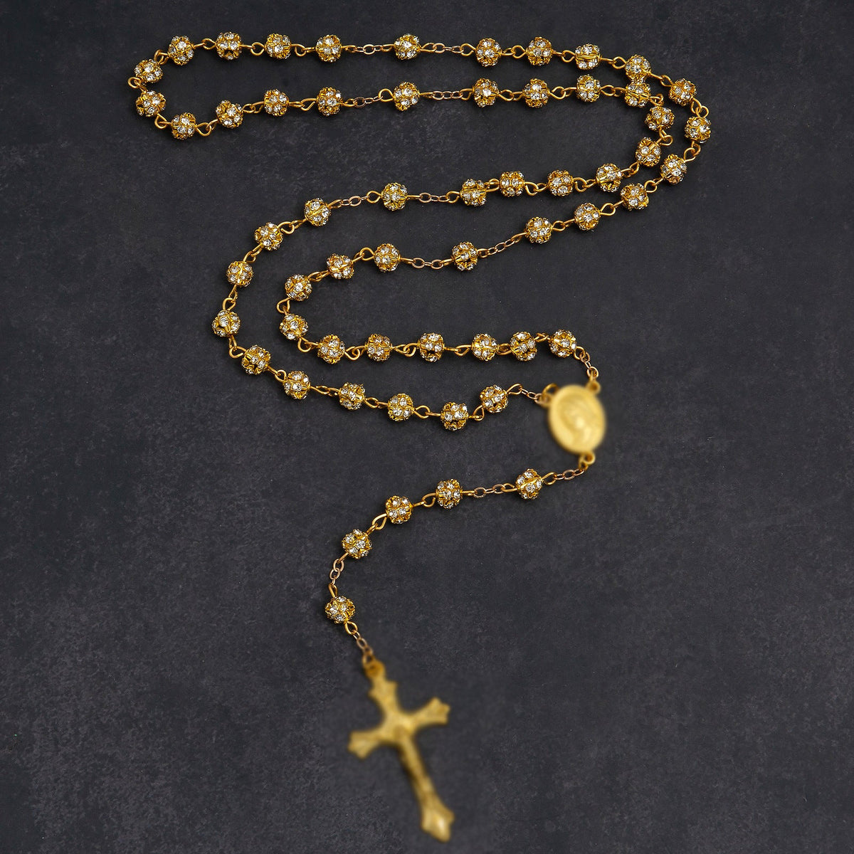 Rosary Gold-plated Imitation Gold Iron Beads Pendants