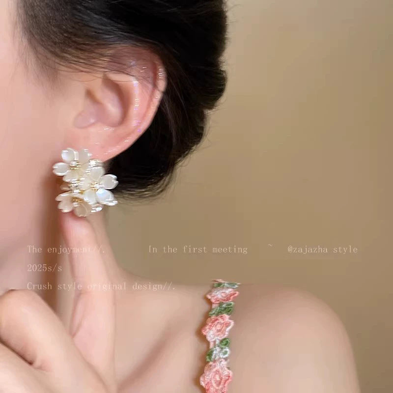 Flower Female Seaside Vacation Dopamine Fashion Temperament Earrings