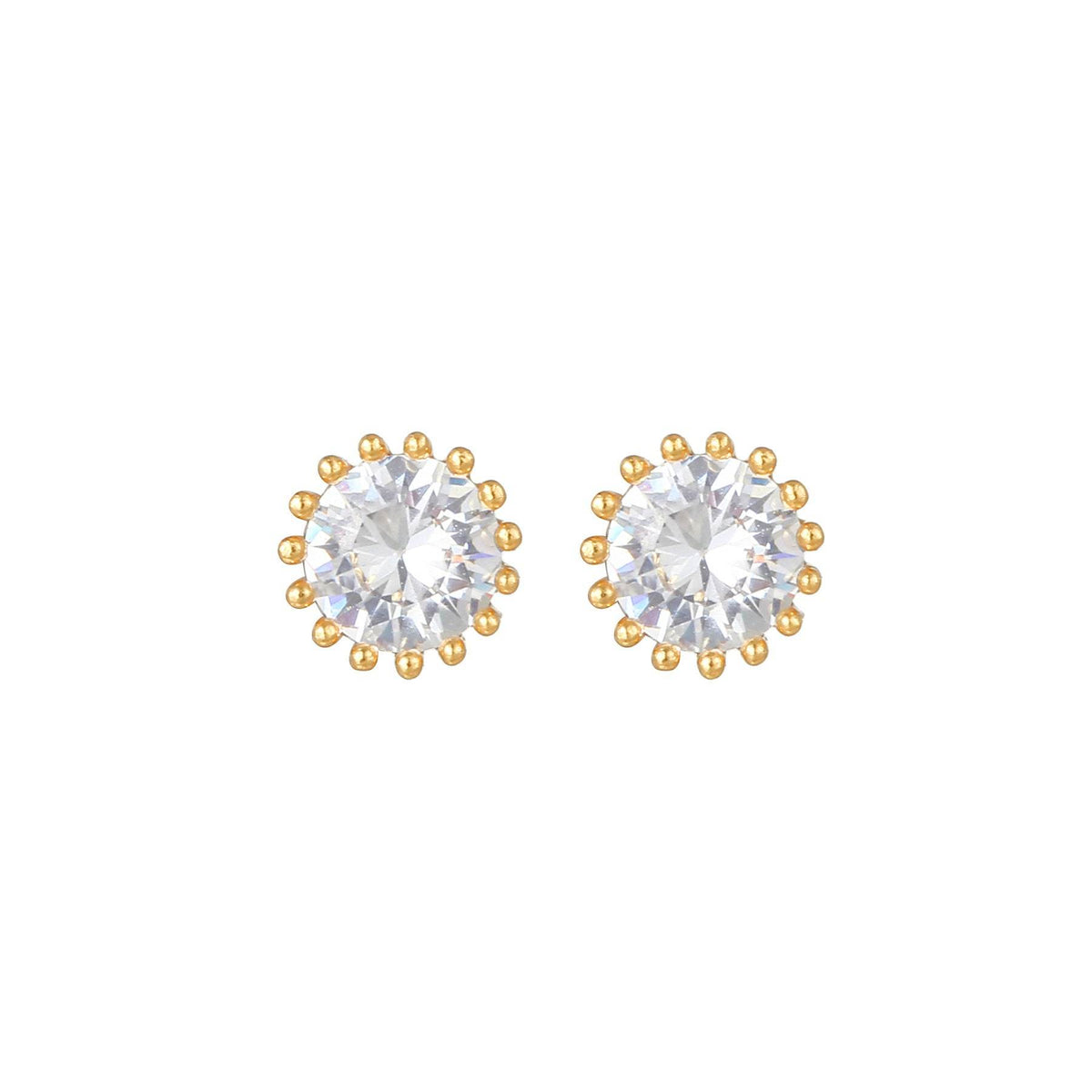 16 Pairs Pink Heart Stud Hoop Huggies Drop Earrings Set, 18K Gold Plated Stacking CZ & Pearl Designs, Planet Snowflake Moon Star | Cubic Zirconia