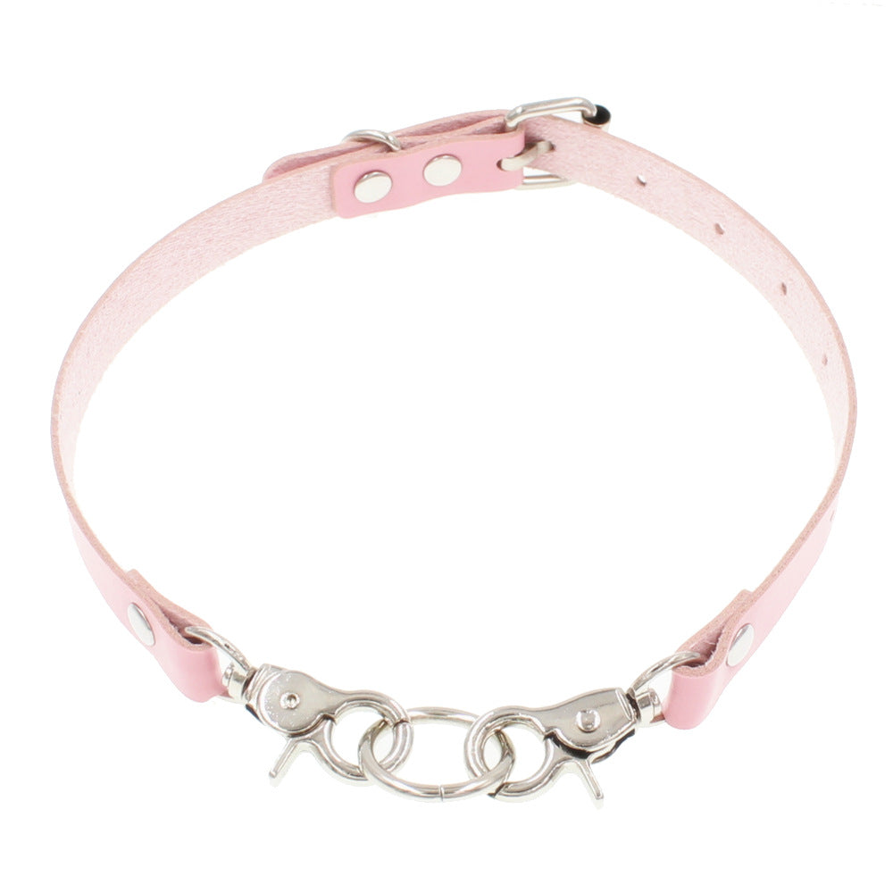 Simple Leather Buckle Collar Fashion Punk Necklaces