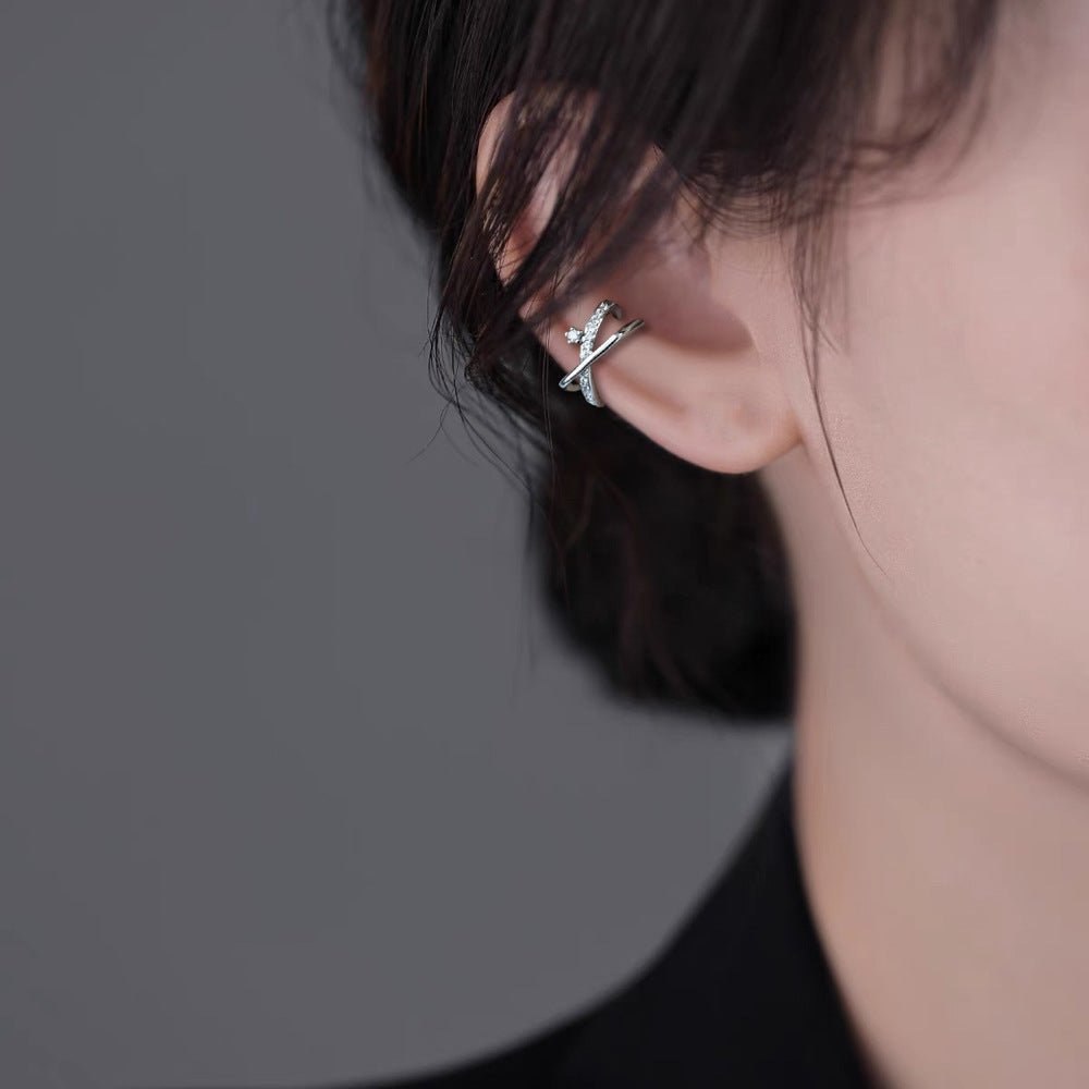 Cross Female French Style Temperament Sweet Cool Ear Clip