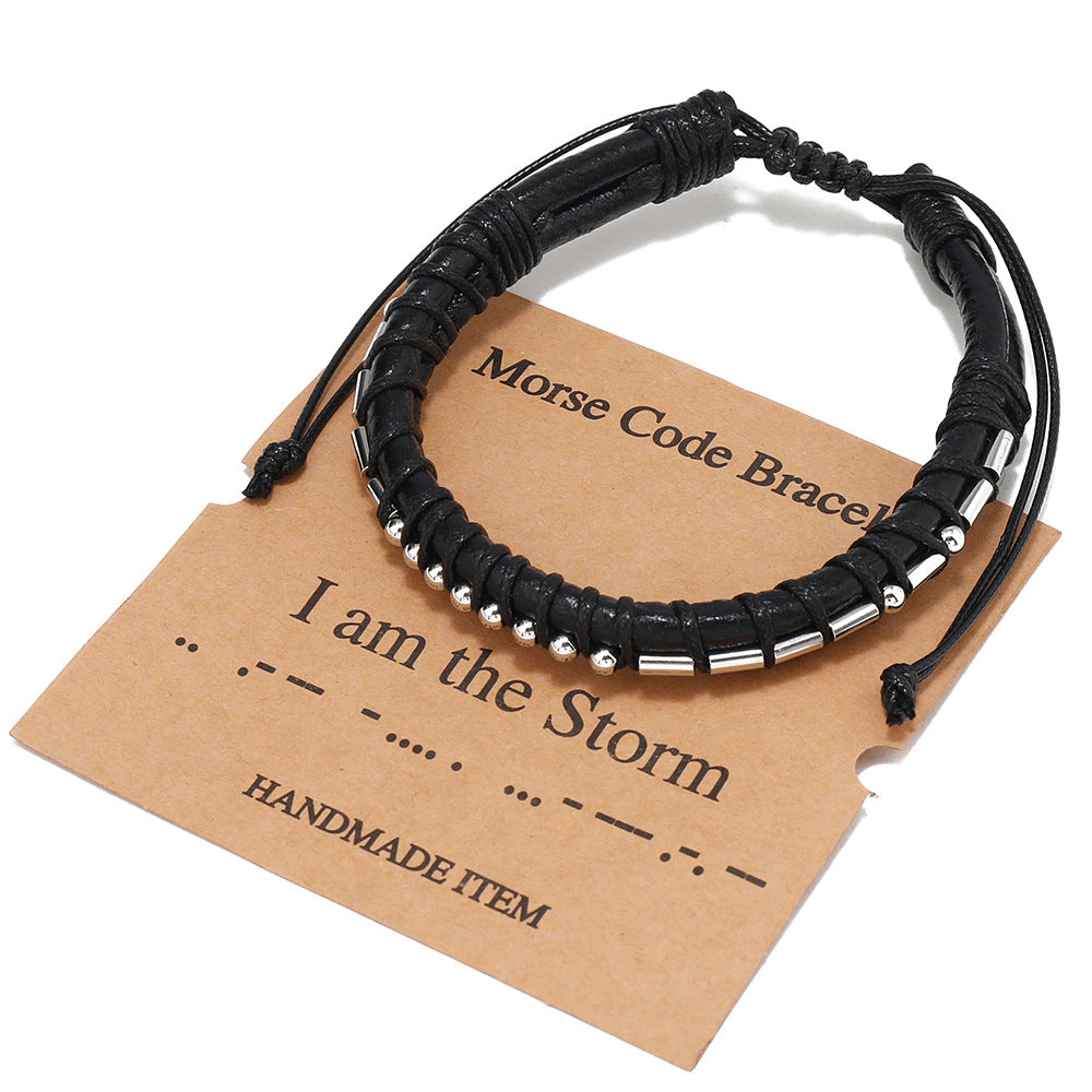 Men's Moss Password Stainless Steel Simple Retro Bracelets
