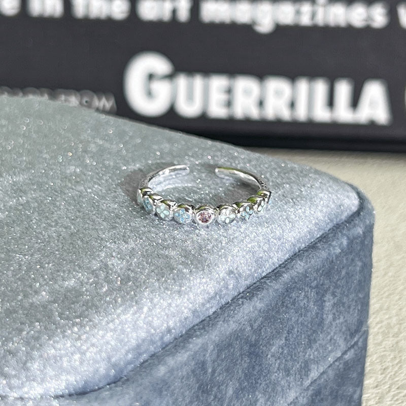 Shiny Diamond Female Cold Wind Simple Korean Style Niche Rings