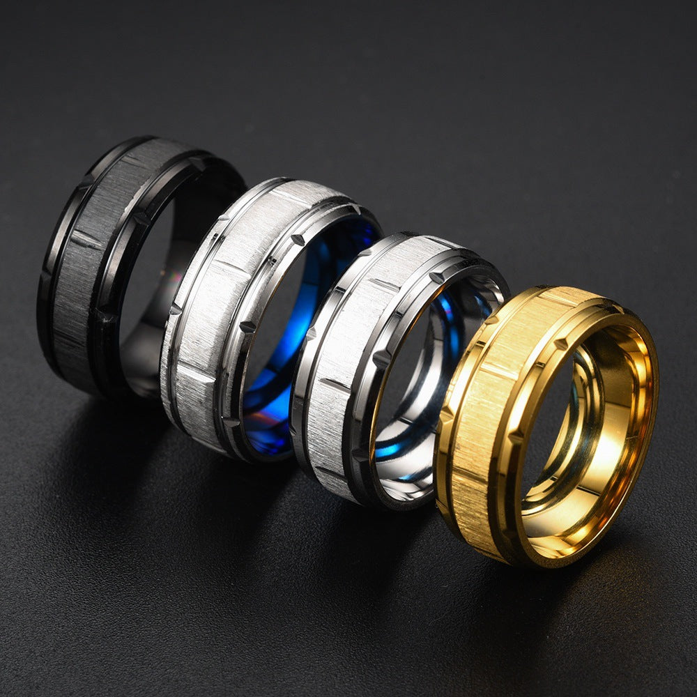 Men's Fashion Titanium Steel Graceful Geometric Couple Rings