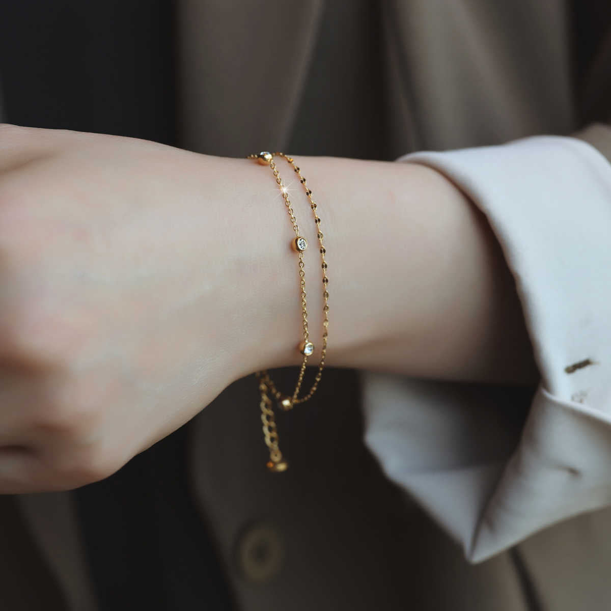 Women's Mei Chen Gold Simple Versatile Personality Affordable Luxury Bracelets