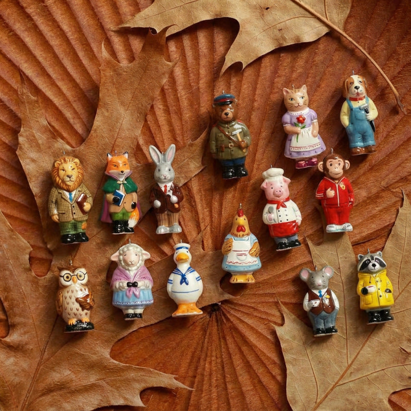 Cartoon Little Animal Piggy Chef Lion Teacher Pendant