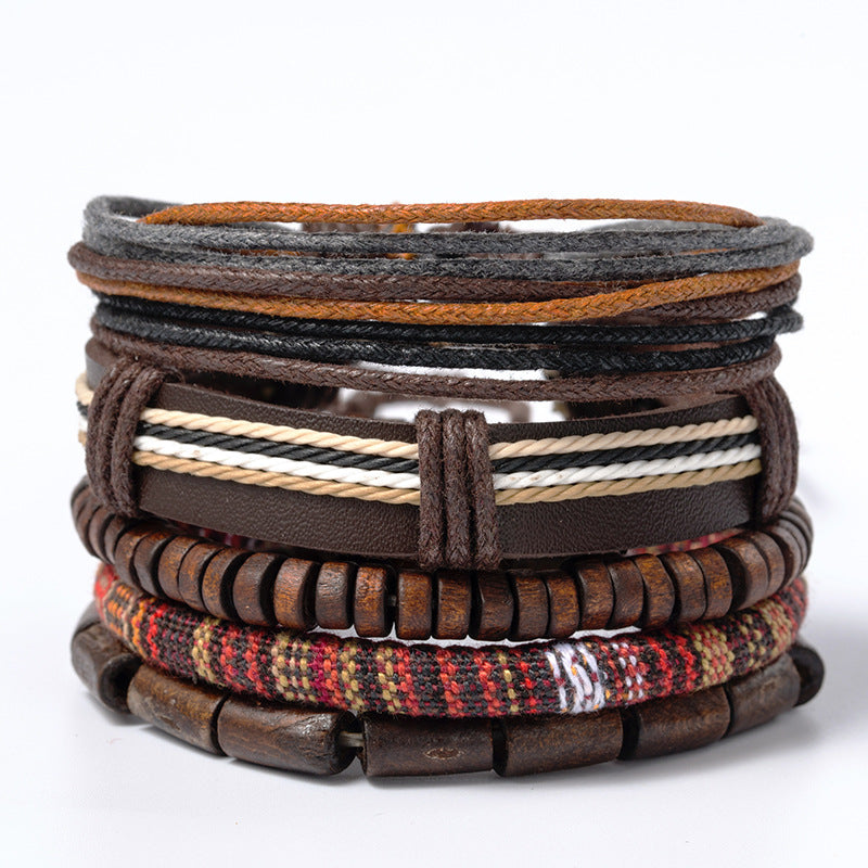 Retro Alloy Leather Fashionable Ethnic Style Wax Bracelets