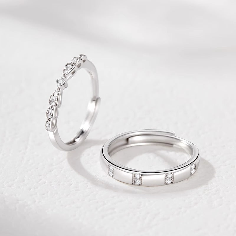 Sugar Bowknot Couple Design Love Token Chinese Valentine's Day Gift Ring