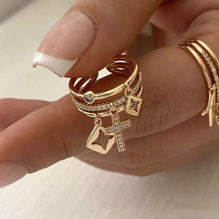Fashion Butterfly Personality Woven Copper Geometric Ring
