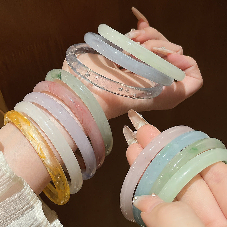 Women's Style Light Luxury Round Chalcedony Blooming Simple Exquisite Fashionable High-grade Bracelets