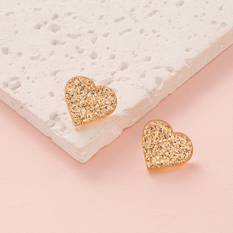 Acrylic Glitter Valentine's Day Love Red Lip Fashion Fresh Stud Earrings