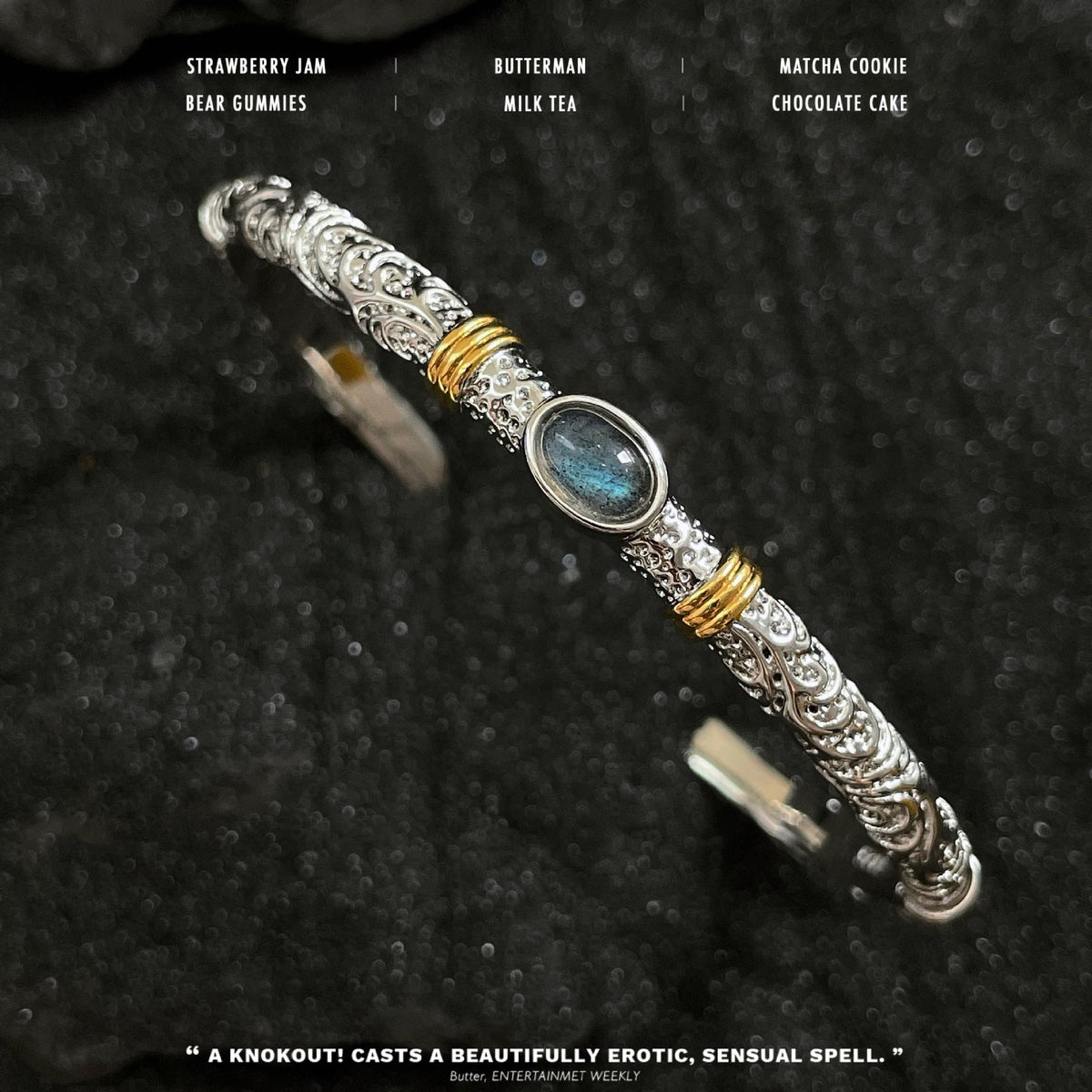 Mixing Color Gray Moonlight Tang Grass Pattern Open-ended Niche Bracelets