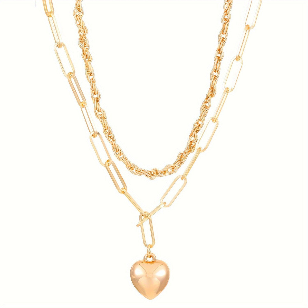 Women's Fashion Large Glossy Three-dimensional Love Thick Necklaces