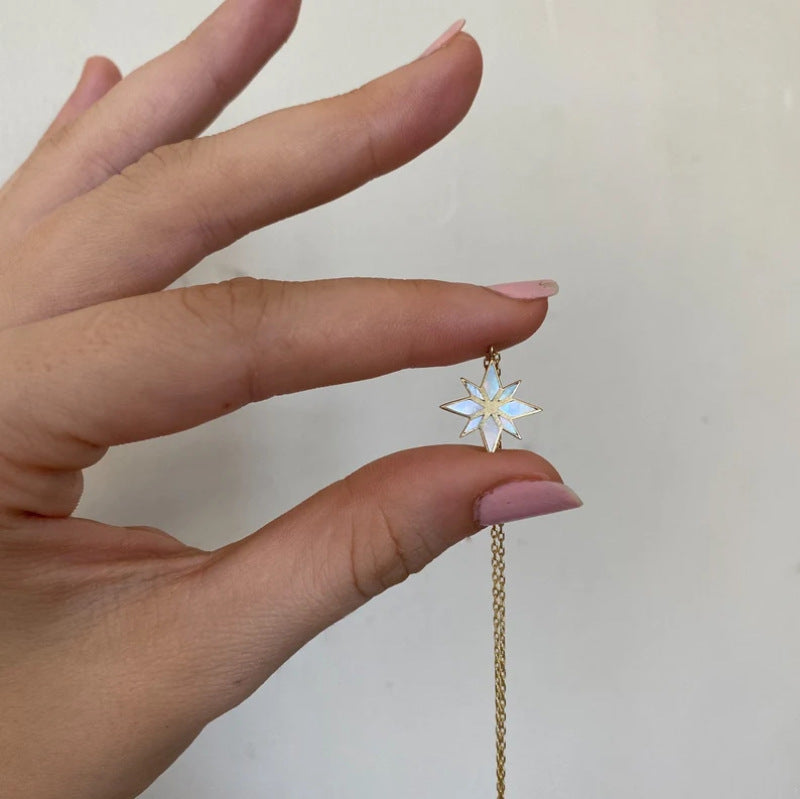 Shell Patch Color Retention Vacuum Furnace Inner Gold Plated Clavicle Necklace