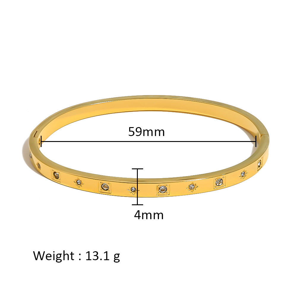 Women's Stainless Steel Electroplated Eight Awn Star Flower Geometric Bracelets