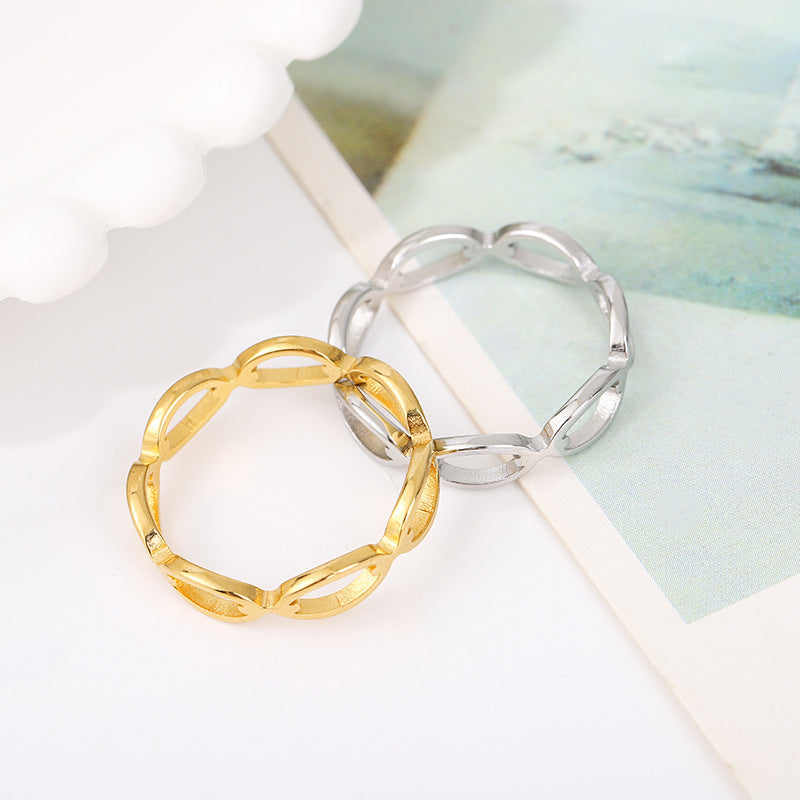 Round Chain Titanium Steel Female Index Finger Little Ring