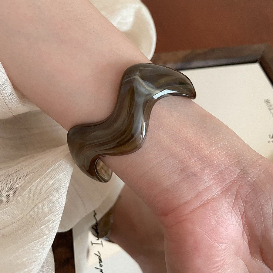 Acrylic Irregular Retro Unique Design Niche Simple Bracelet
