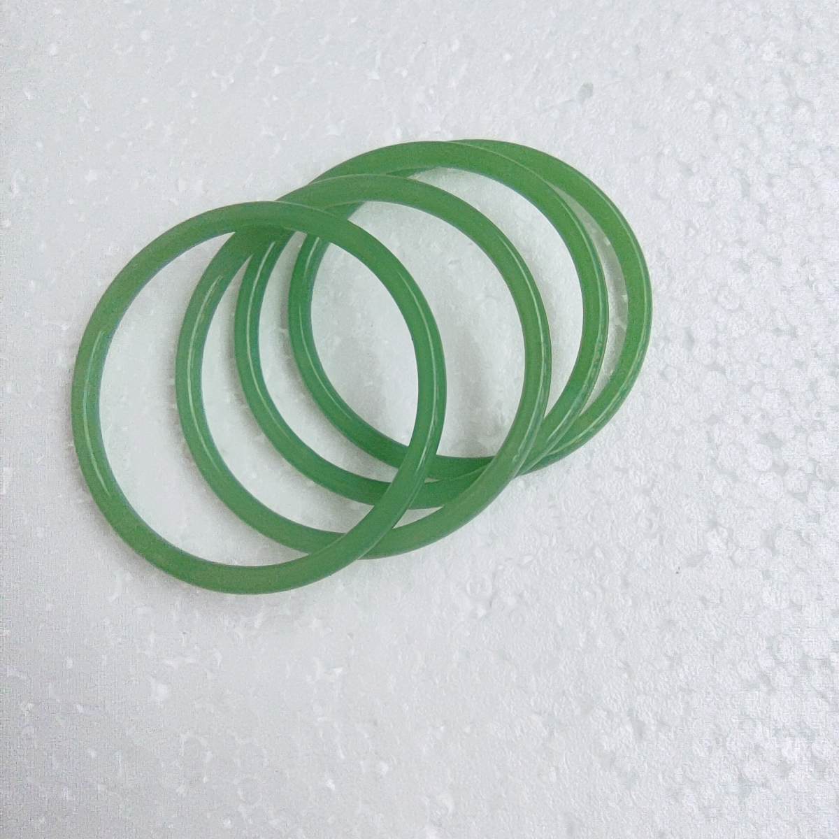 Inner Diameter Jingle Glass Imitation Jade Fine Rings
