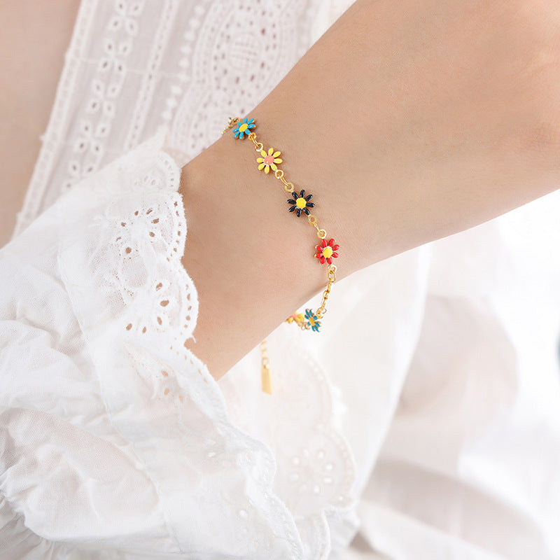Vintage Flower Titanium Steel Little Daisy Necklaces