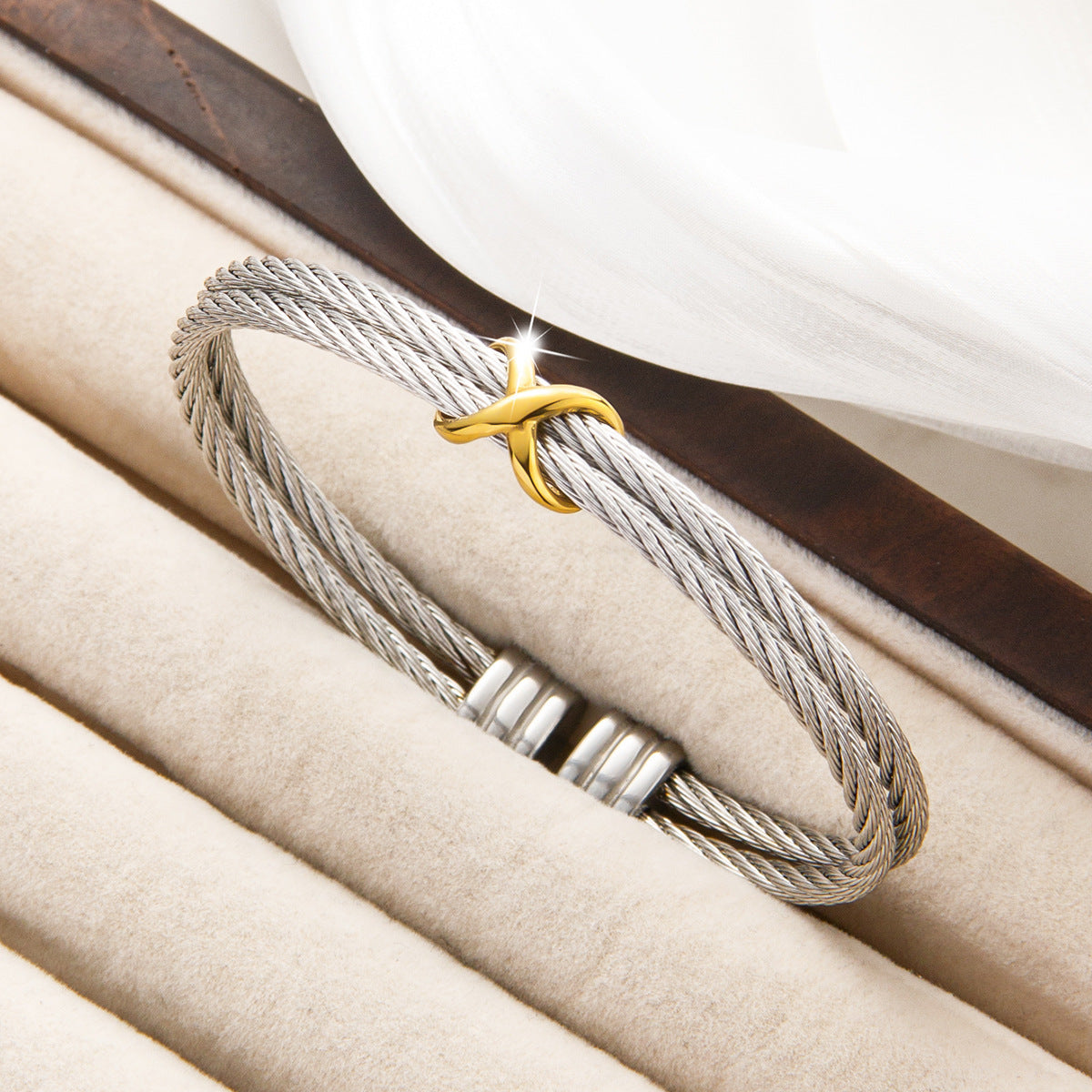 Gold Wire Rope Titanium Steel High-grade Bracelets