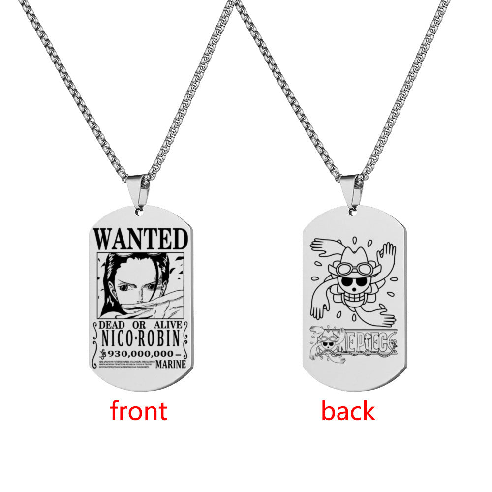 Wanted Order Dog Tag Lettering Sea King Necklaces