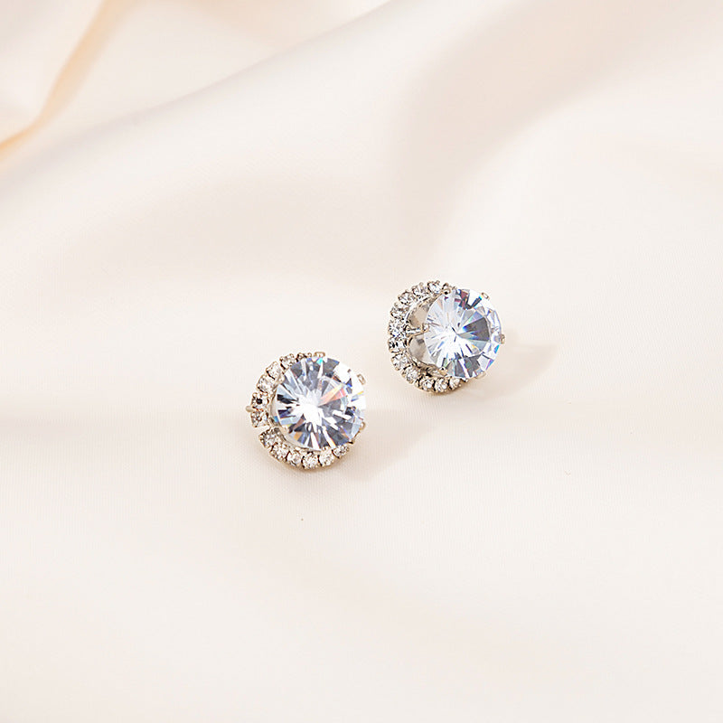 Needle Light Luxury French Pearl Retro Design Cat Eye Star Stud Earrings