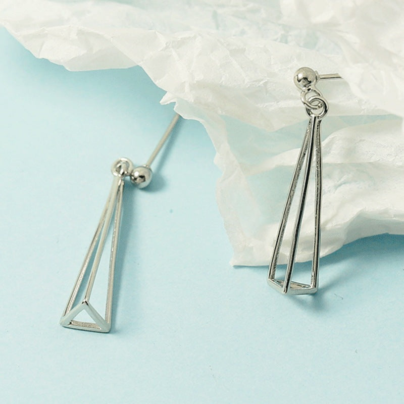 Geometric Triangle Trendy Niche Design Simple Exquisite Super Fairy Short Stud Earrings