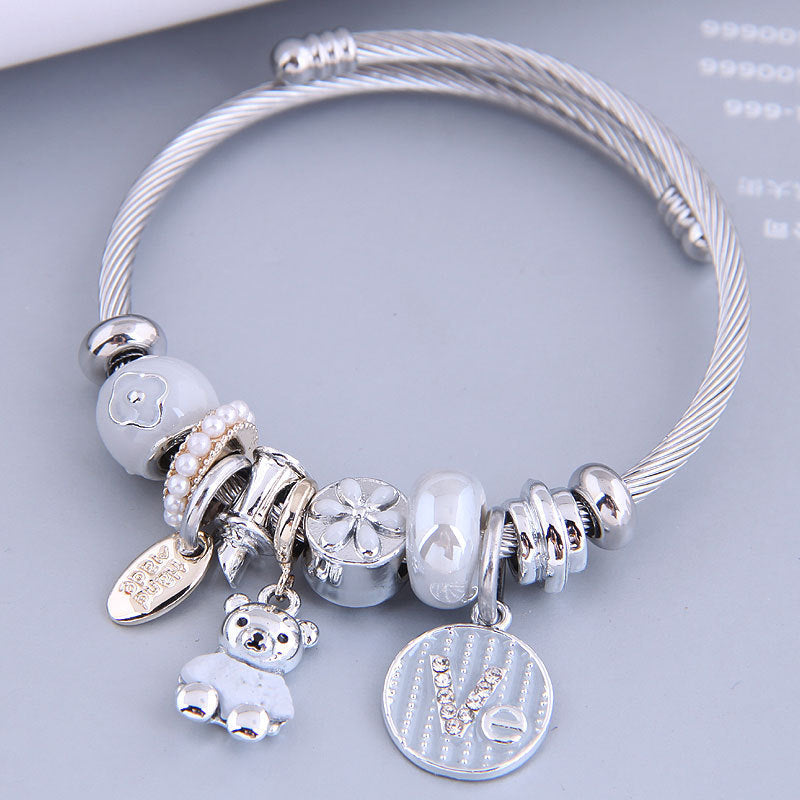 Charming Fashion Metal Cute Bear Temperament Bracelet