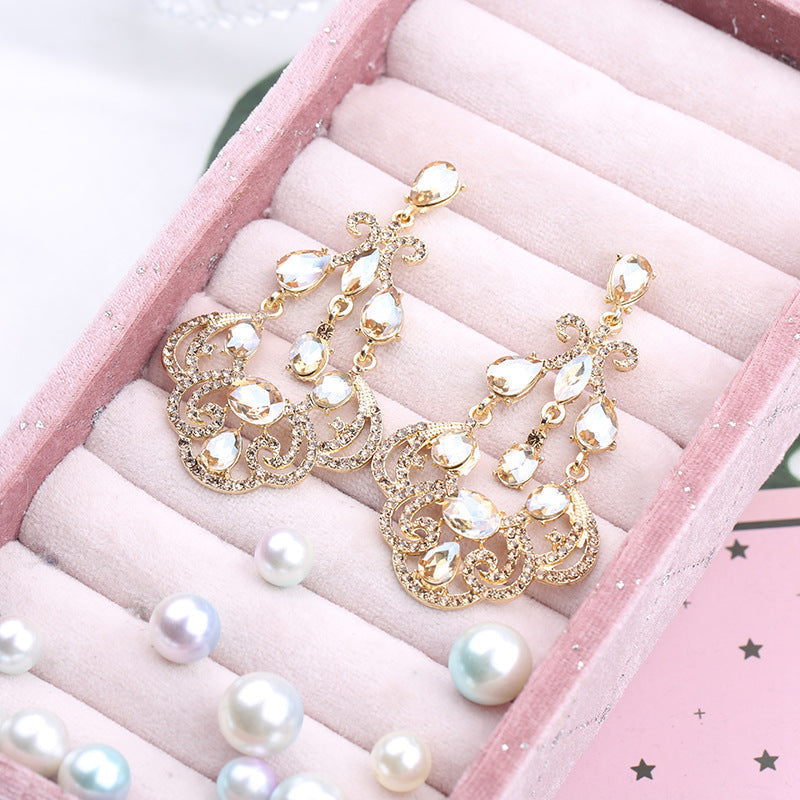 Women's High Profile Retro Big Crystal Elegant Spliced Banquet Rings