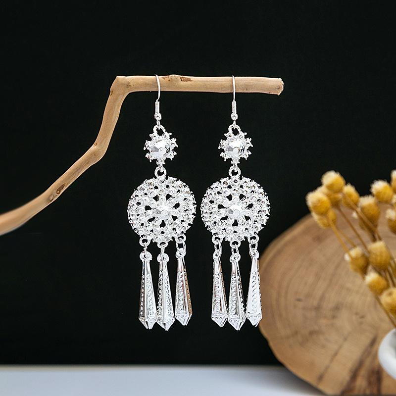 Colorful Long Feather Tassel Scenic Spot Earrings
