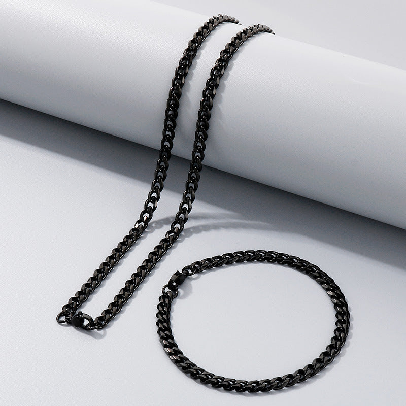 Men's Hip Hop Thick Chain Trendy Stainless Six-sided Necklaces