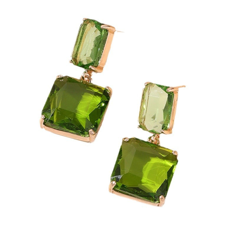 Geometric Square Artificial Glass Crystal Holiday Party Birthday Gift Rings