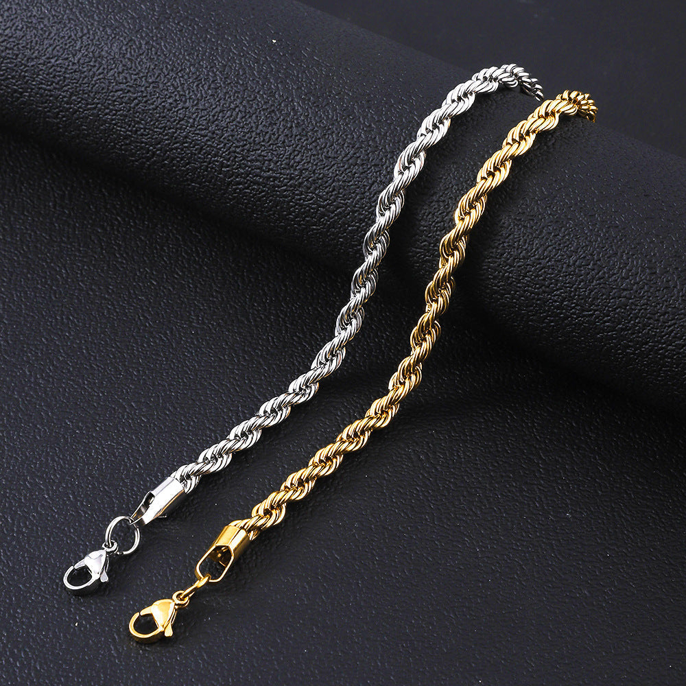 Stainless Steel Chain Cuban Fashion Trendy Cool Handsome Titanium Bracelet
