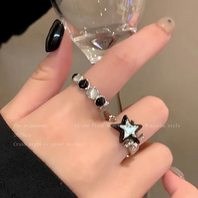 Opal Female Fashion Personality Couple Index Ring