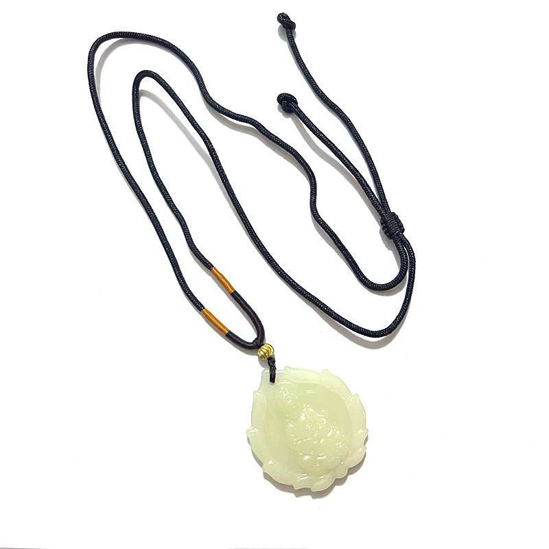Women's & Men's Jade Avalokitesvara On The Lotus Throne Pendants