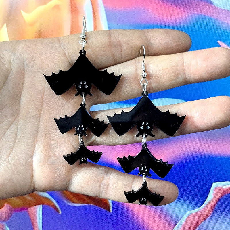 Fashion Personalized Design Black Acrylic Halloween Stud Earrings