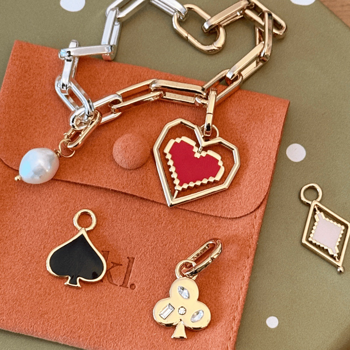 Cartoon Series Small Fruit Dripping Oil Painted Color Gold Pendant