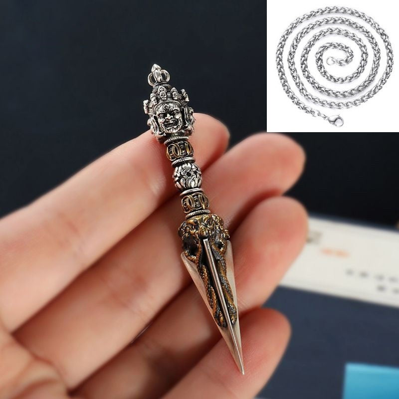 Nepal Tibetan Sterling Sier Vajra Diamond Necklaces