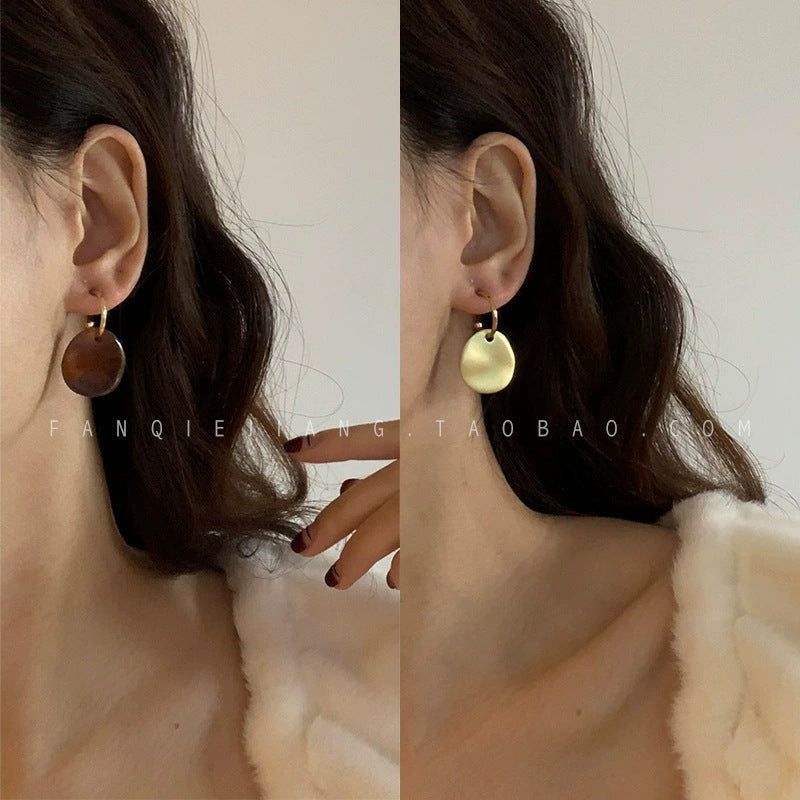 French Retro Asymmetric Female Temperament Acetate Without Pierced Mosquito Ear Clip