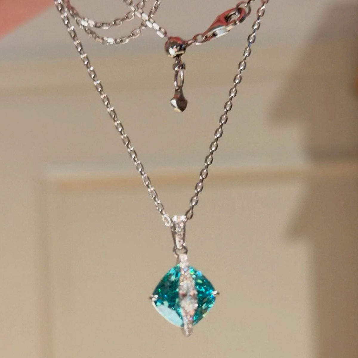 Women's Blue Stone Square Sugar Light Luxury High-grade Ear Earrings