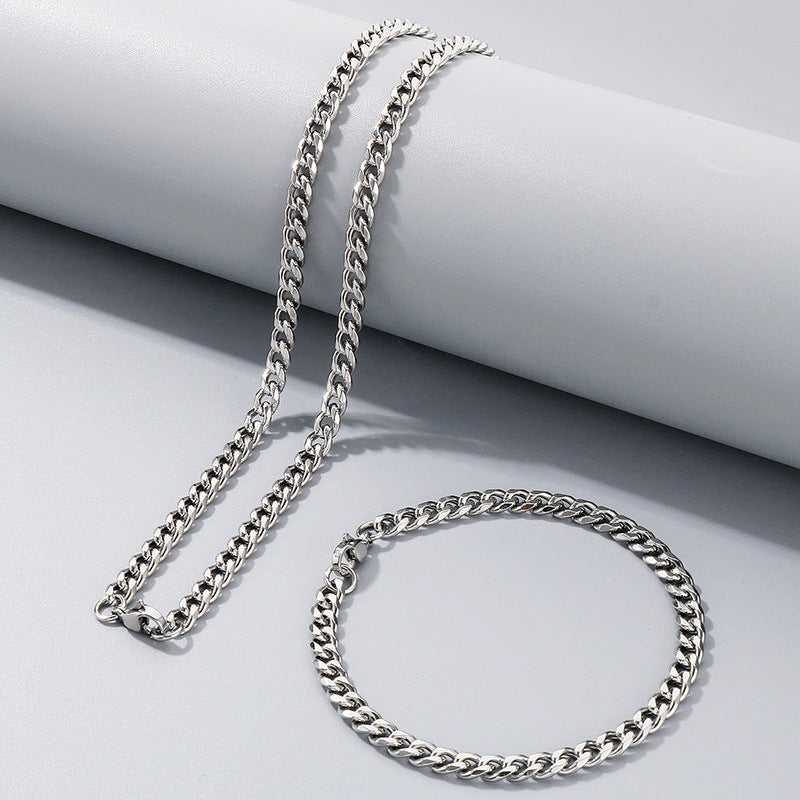 Men's Hip Hop Thick Chain Trendy Stainless Six-sided Necklaces