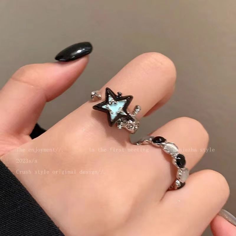 Opal Female Fashion Personality Couple Index Ring
