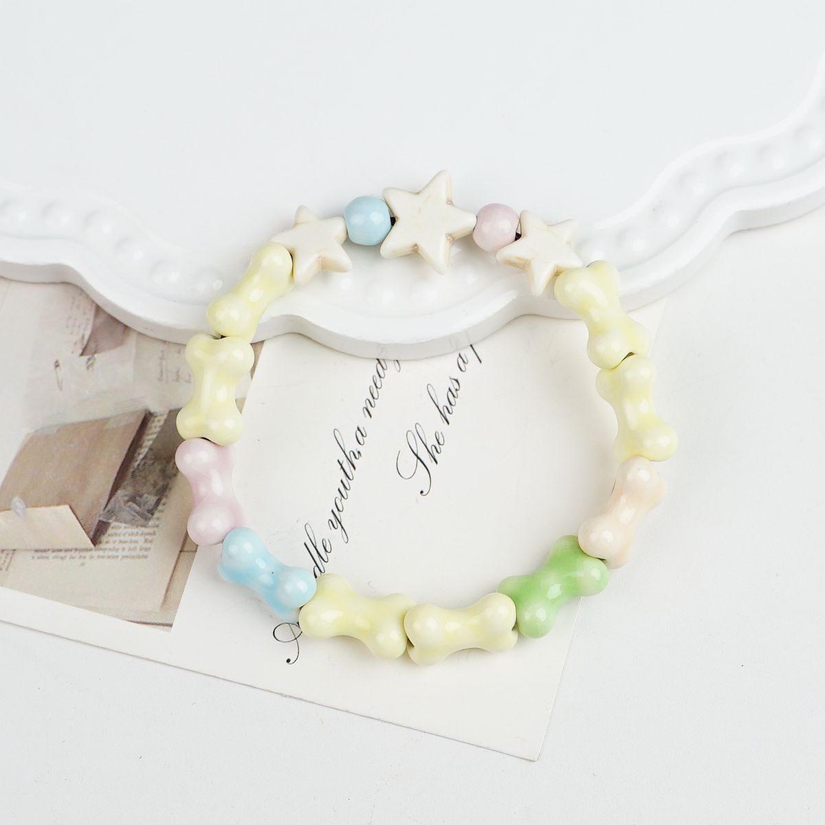 Ceramic Painted Pottery Beads Female Literary Bracelet