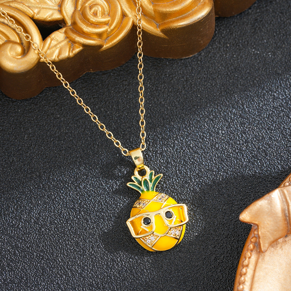 Women's Pastoral Style Strawberry Cute Simple Titanium Necklace