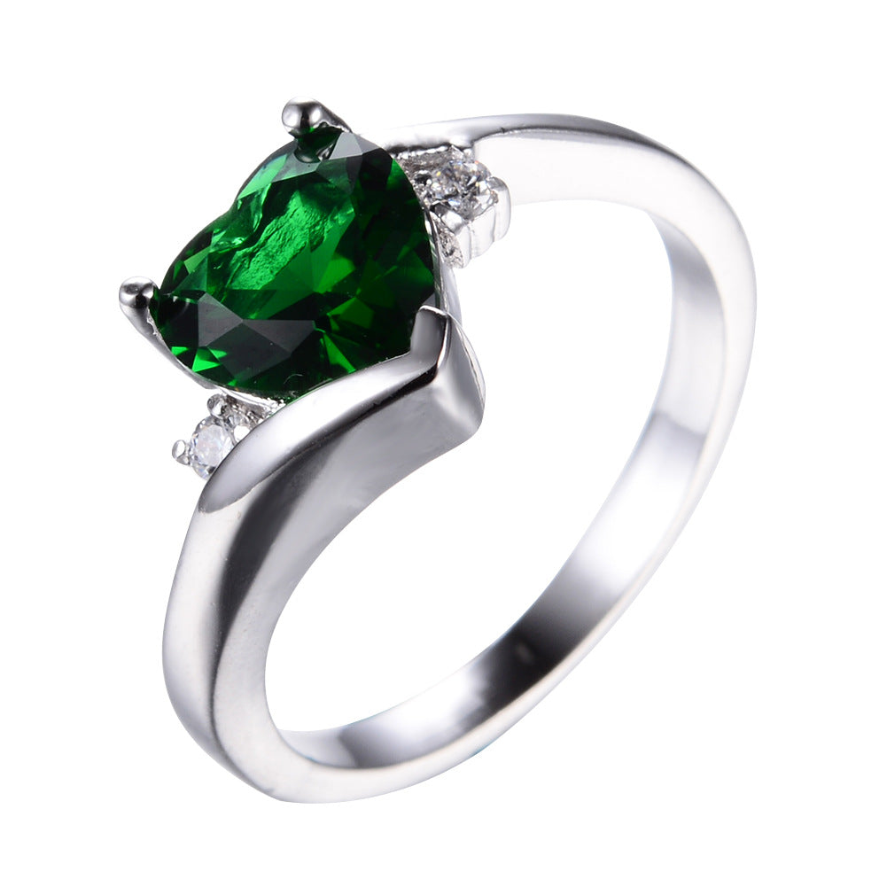 Women's Love Water Blue Zircon Fashion Wedding Ring