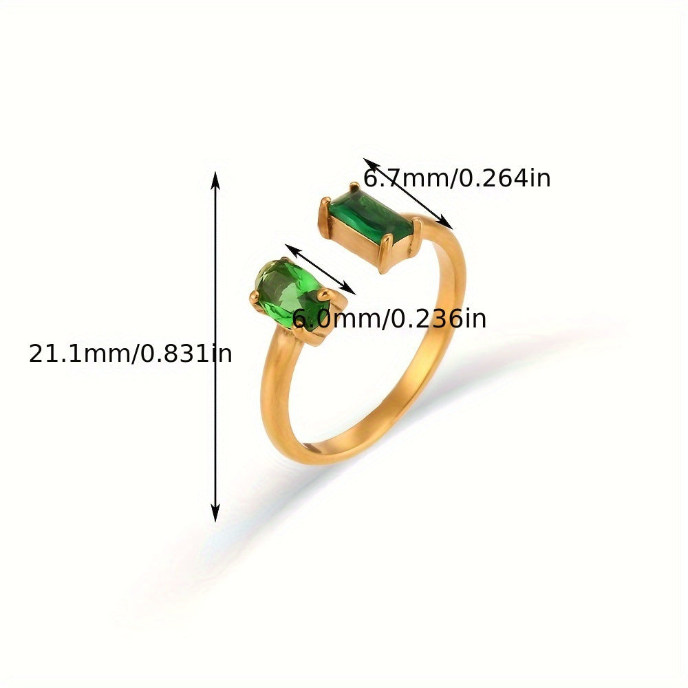 Simple Niche Titanium Steel Gold-plated Temperament Double-line Symmetrical Ring