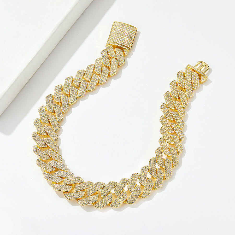 Men's Drill Exaggerated Rhombus Hip Hop Cuban Link Chain Necklace