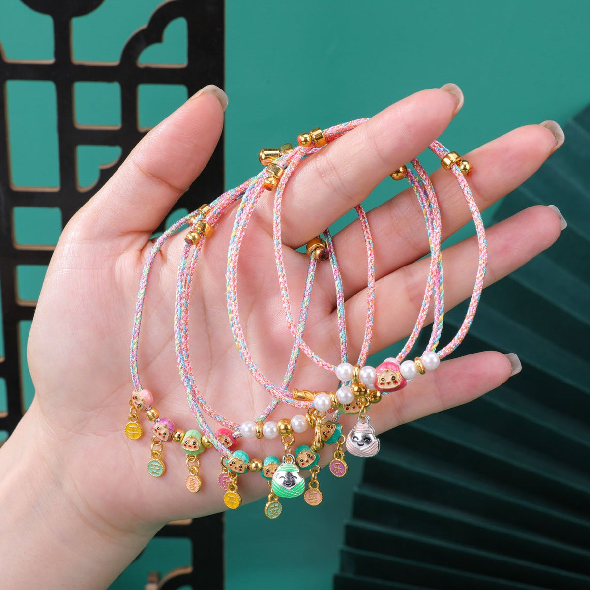 Dragon Boat Festival Colorful Alloy Adjustable Hand-woven National Style Carrying Bracelet