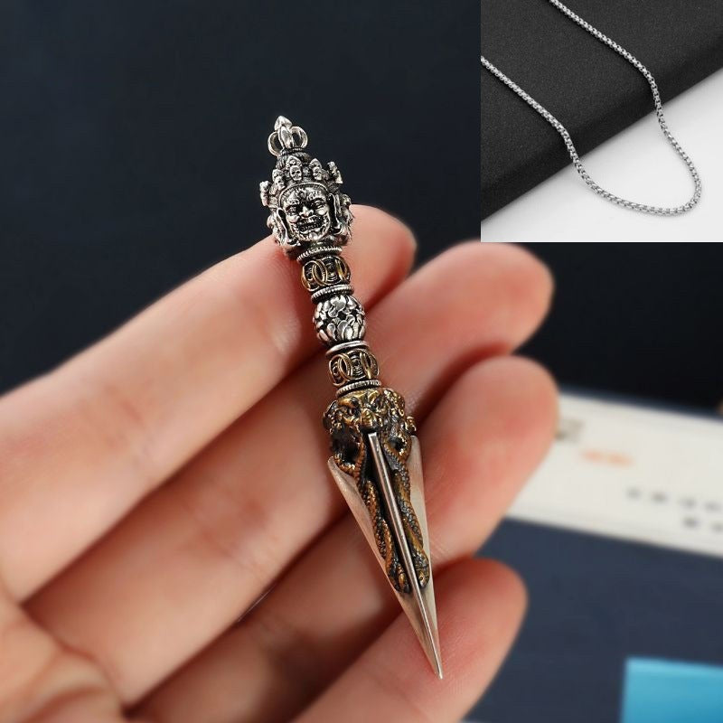 Nepal Tibetan Sterling Sier Vajra Diamond Necklaces